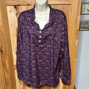 MISSLOOK Elegant Purple and Pink Patterned Blouse